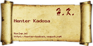 Henter Kadosa névjegykártya